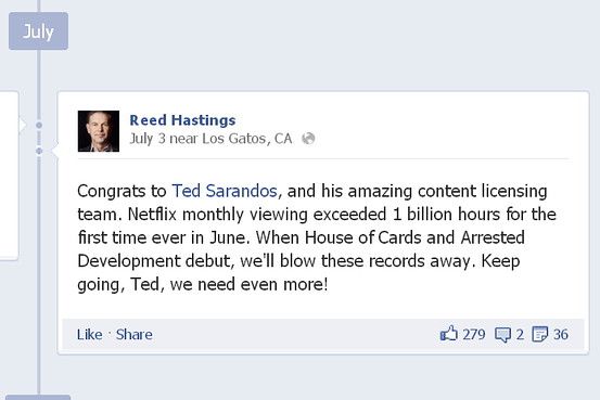Netflix facebook posting